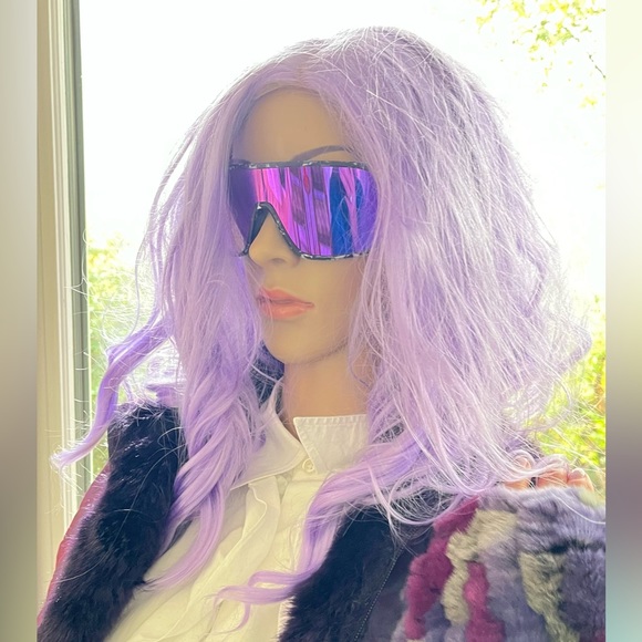 Guess Jean Purple Reversible Faux Fur Vest - Picture 2 of 4